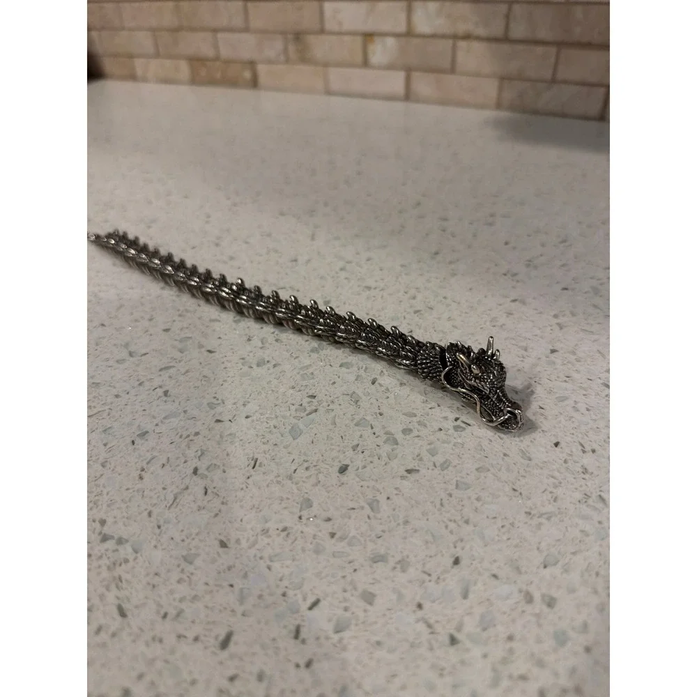 Silver Dragon Link Bracelet‎